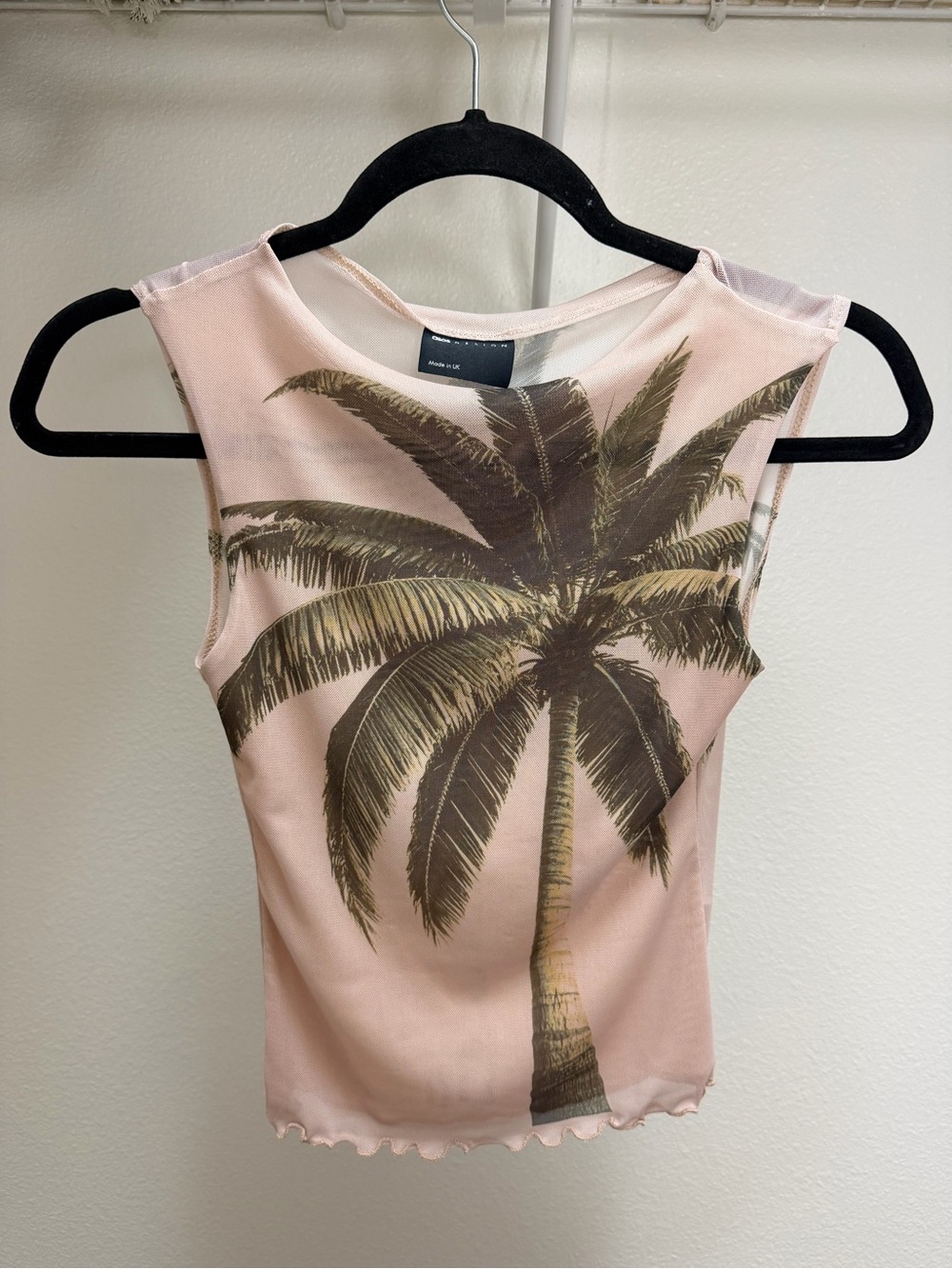 ASOS Sleeveless Pink Palm-Print Tank Top